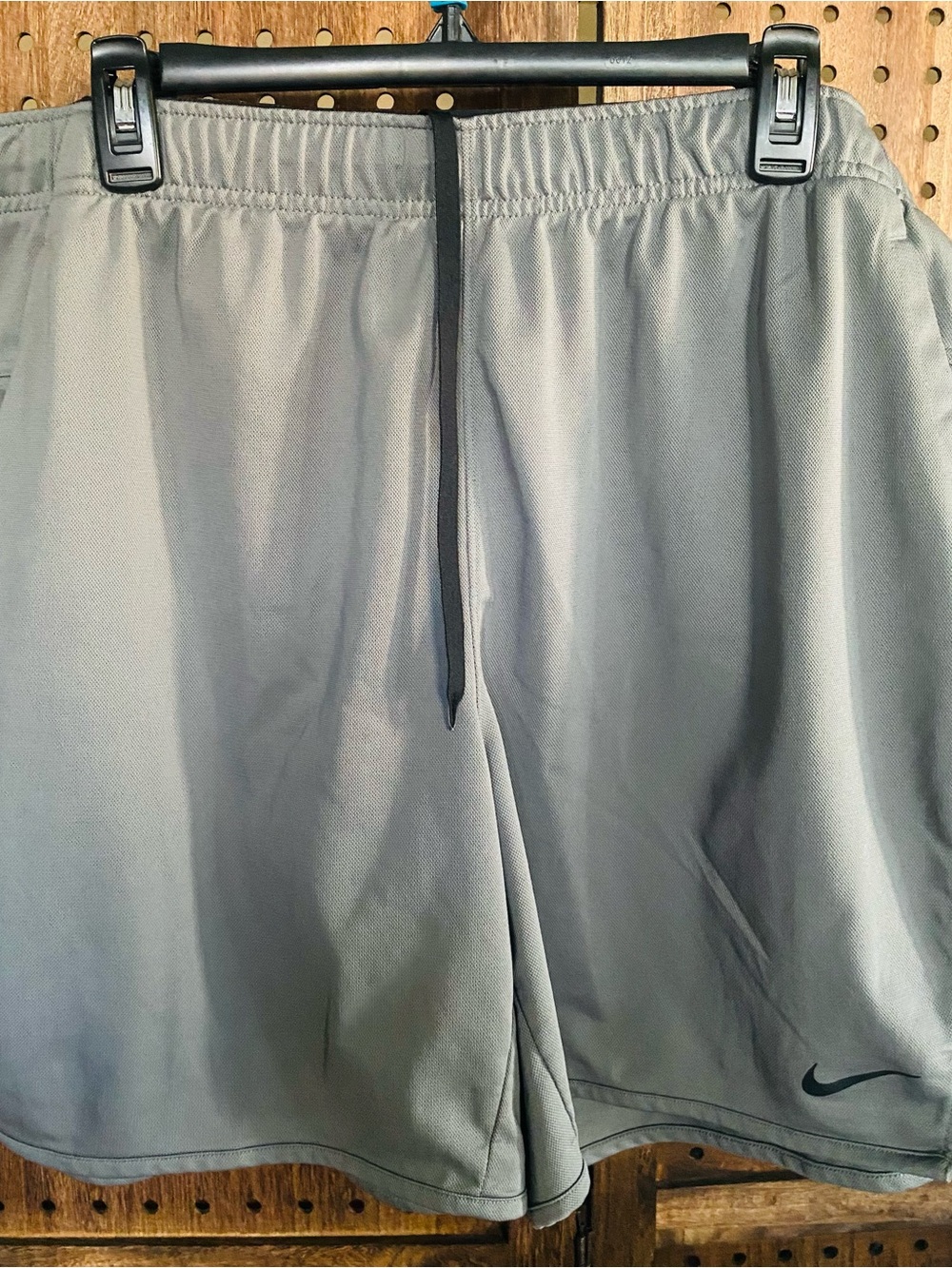 Nike Men’s Gray Athletic Shorts with Black Drawstring